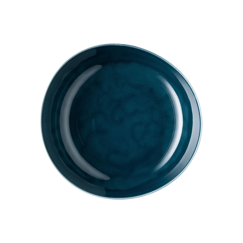 Plate, 45 oz., 9-7/8" x 9-1/2", round/free form, Junto, ocean blue