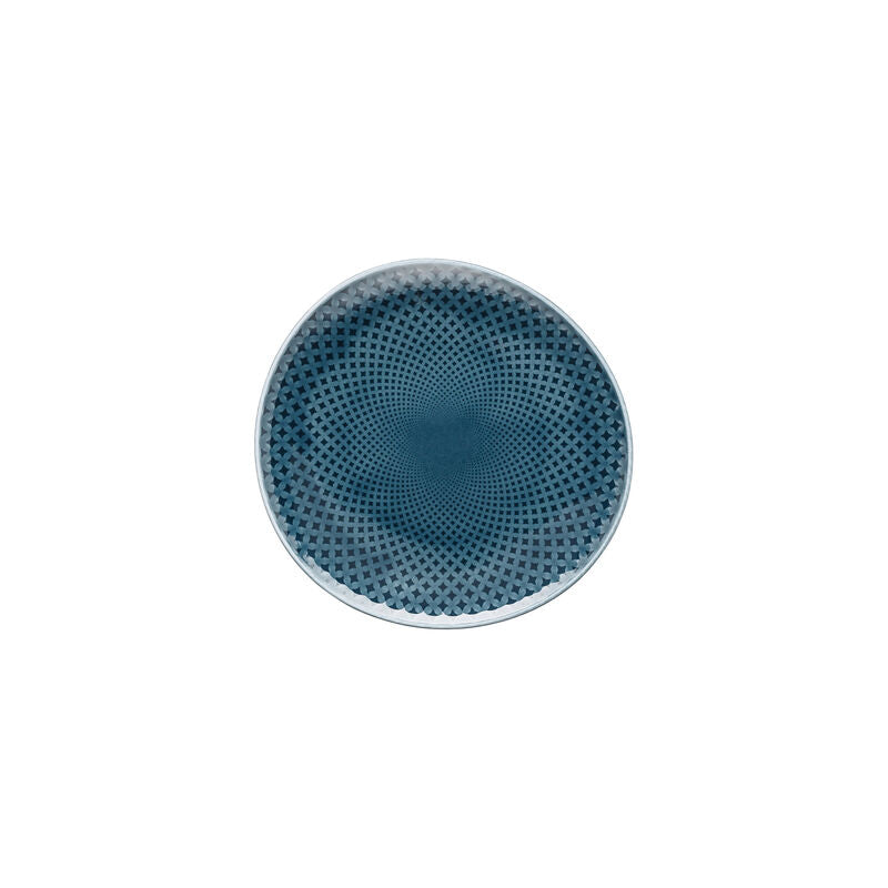 Plate, 6-1/4" dia., round/freeform, Junto, ocean blue