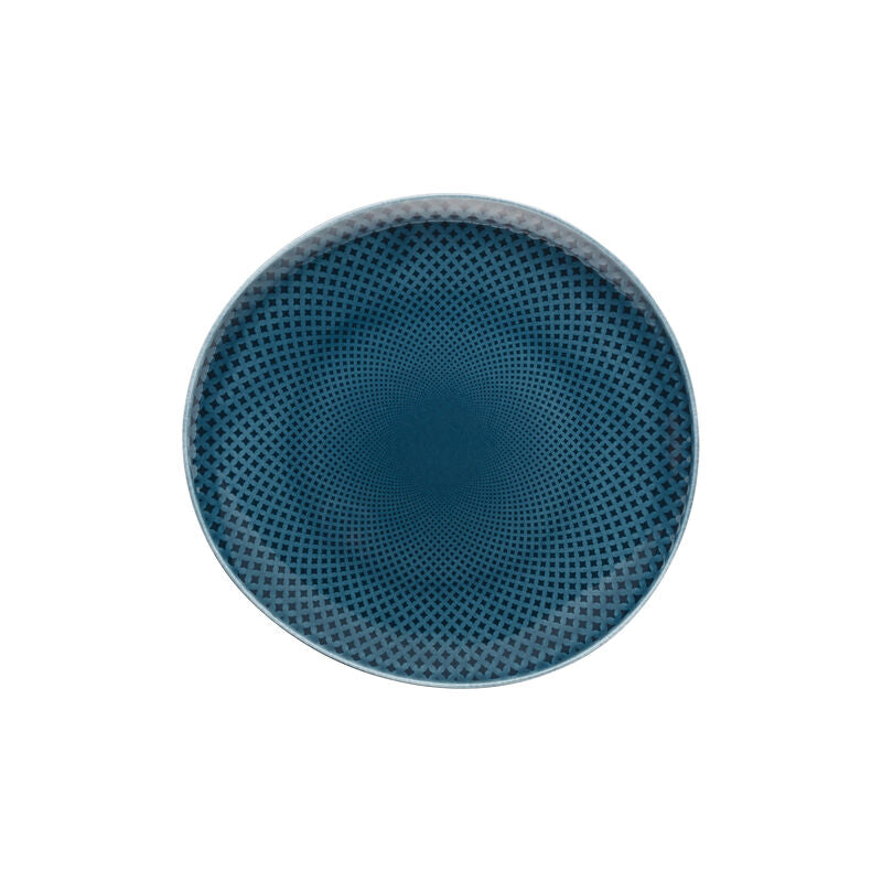 Plate, 8-2/3" dia., round/freeform, Junto, ocean blue