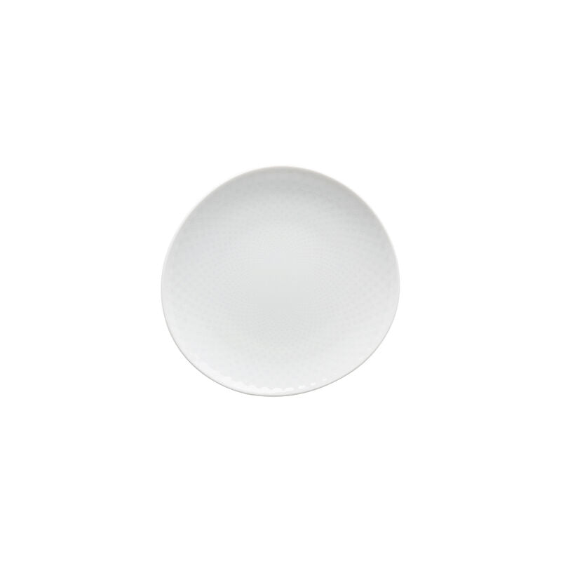 Plate, 6-1/4" dia., round/freeform, Junto, white