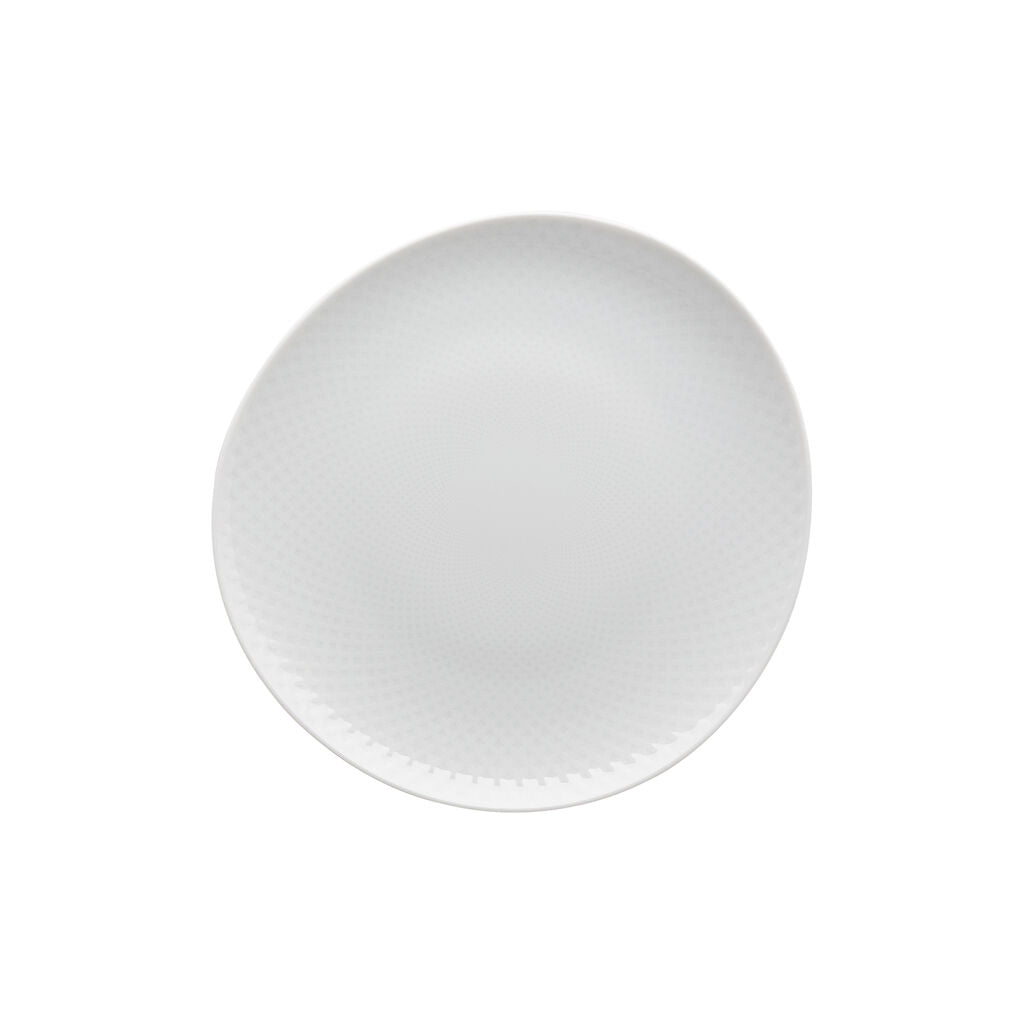 Plate, 8-2/3" dia., round/freeform, Junto, white
