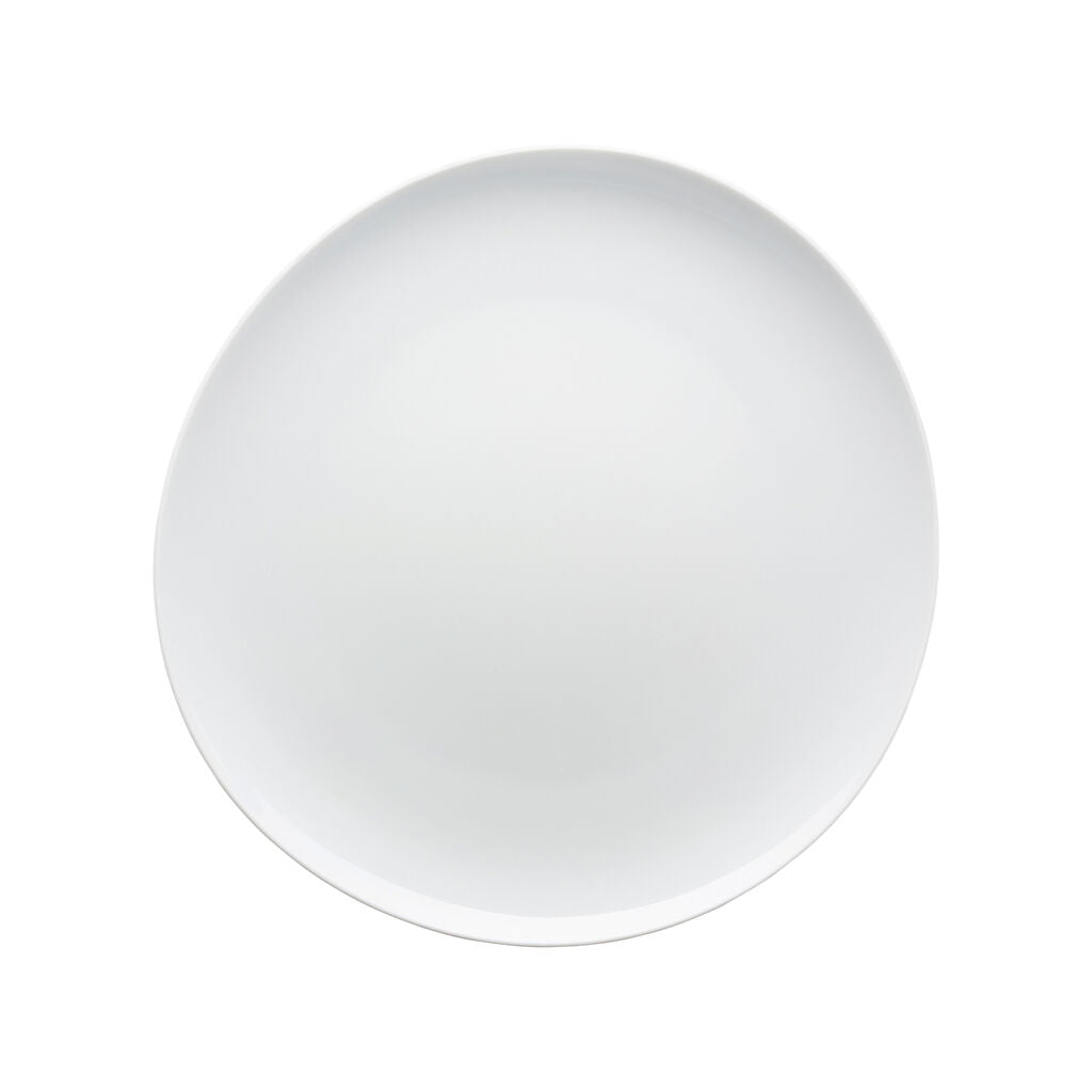 Plate, 10-1/2" dia., round/freeform, Junto, white