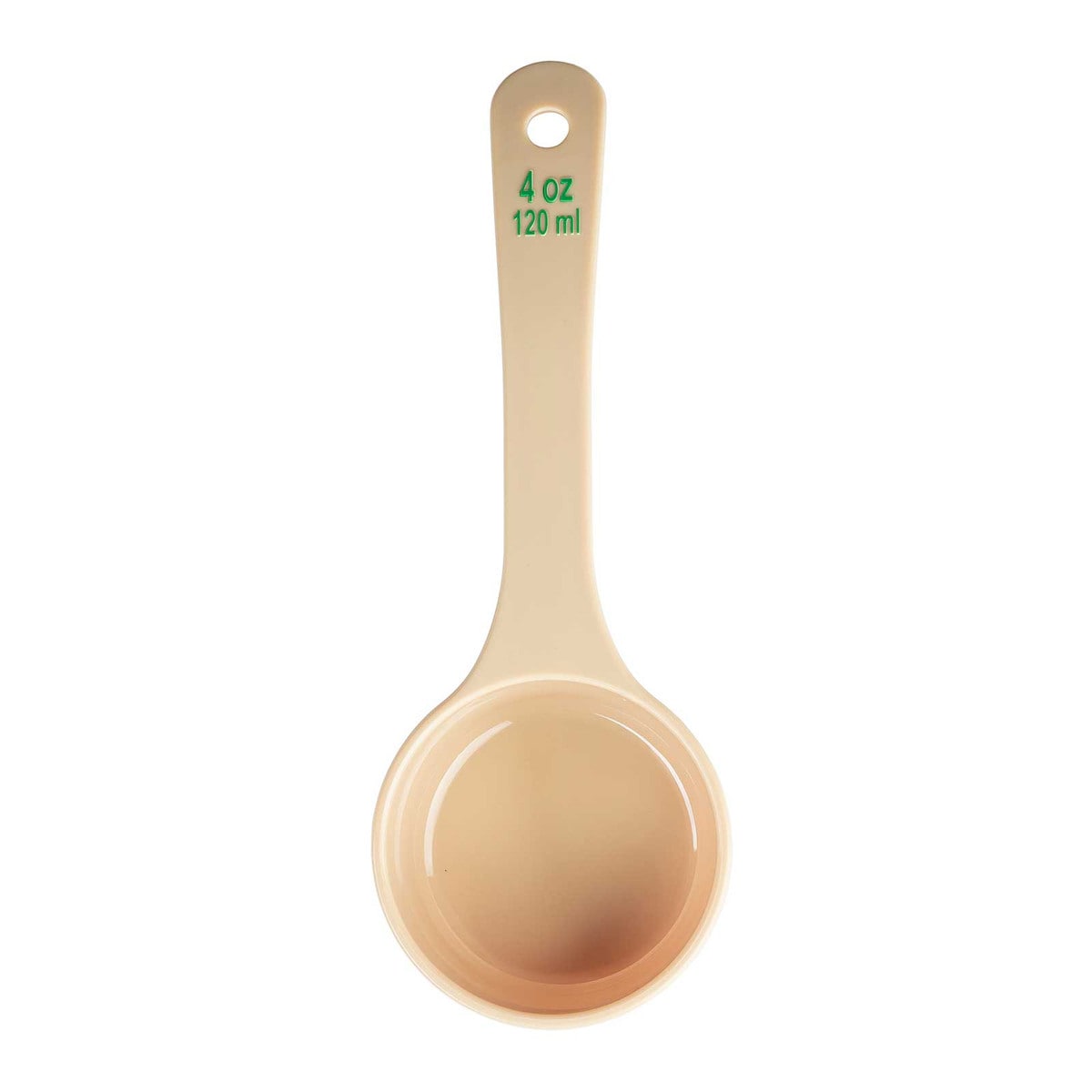 Spoonout, 4 oz., 8.375" x 3" x 1.5", solid, short handle, beige