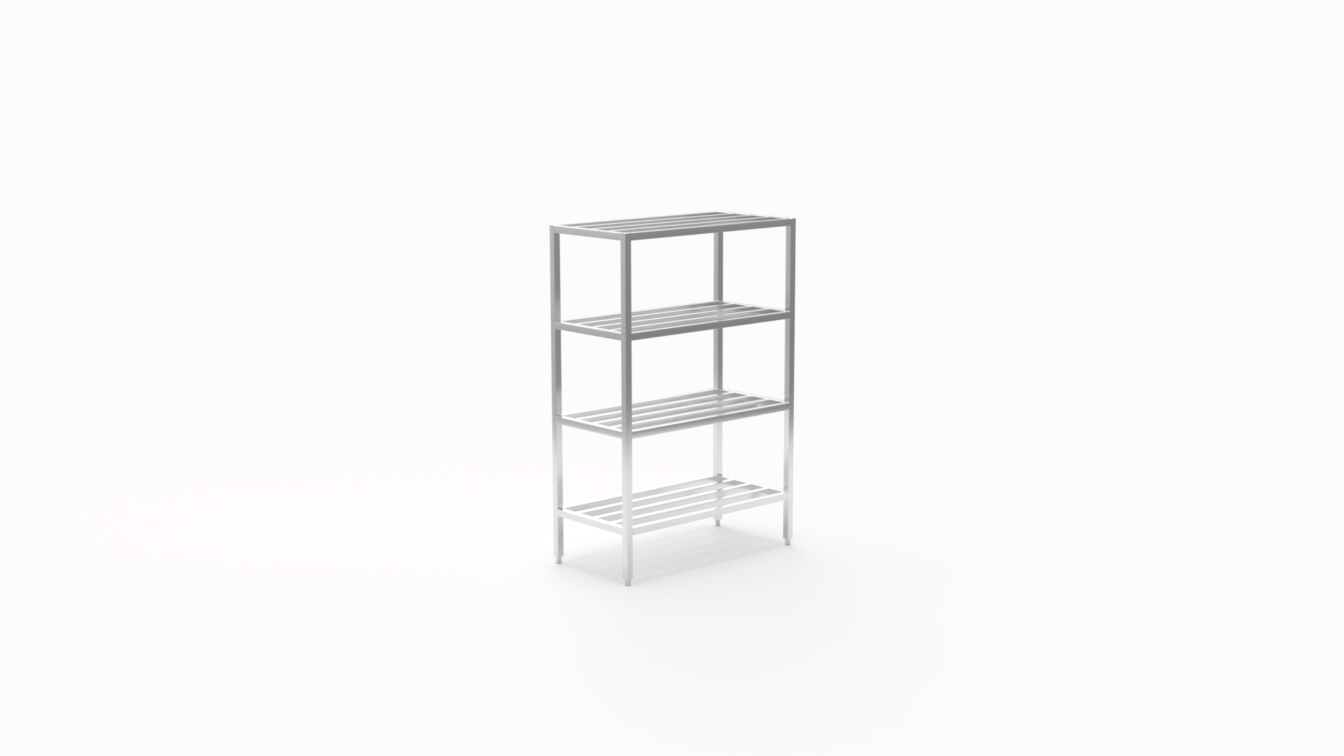 4-Tier Heavy Duty Fully Welded Aluminum Shelving Unit with HD-Bar (Tubular) Style Shelves - 48"L x 24"W x 72"H