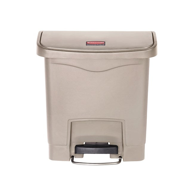 Slim Jim 4-Gallon Step-On Utility Container with Hinged Lid, Beige