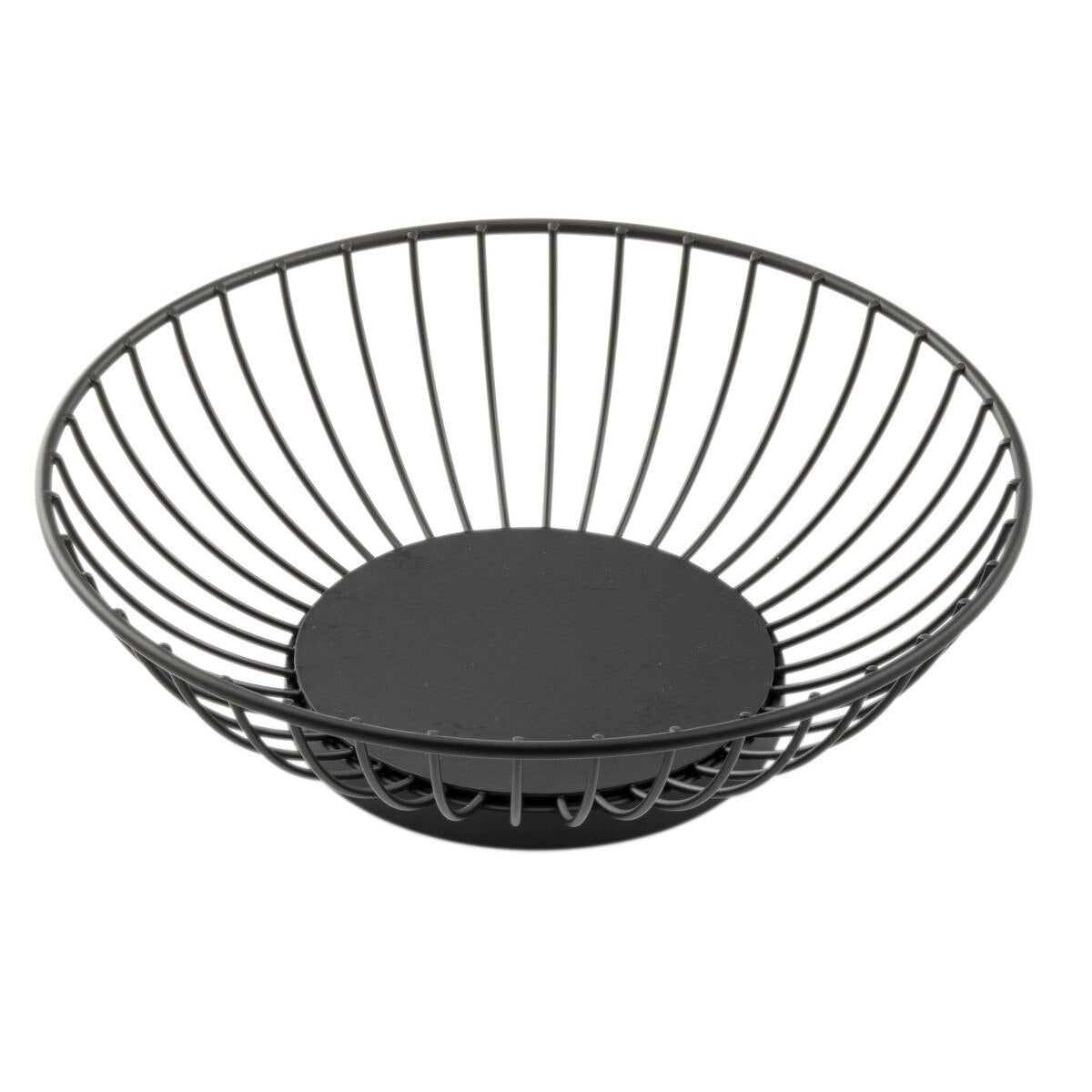 Parisian Collection 8" Round Wire Basket - Steel, Black
