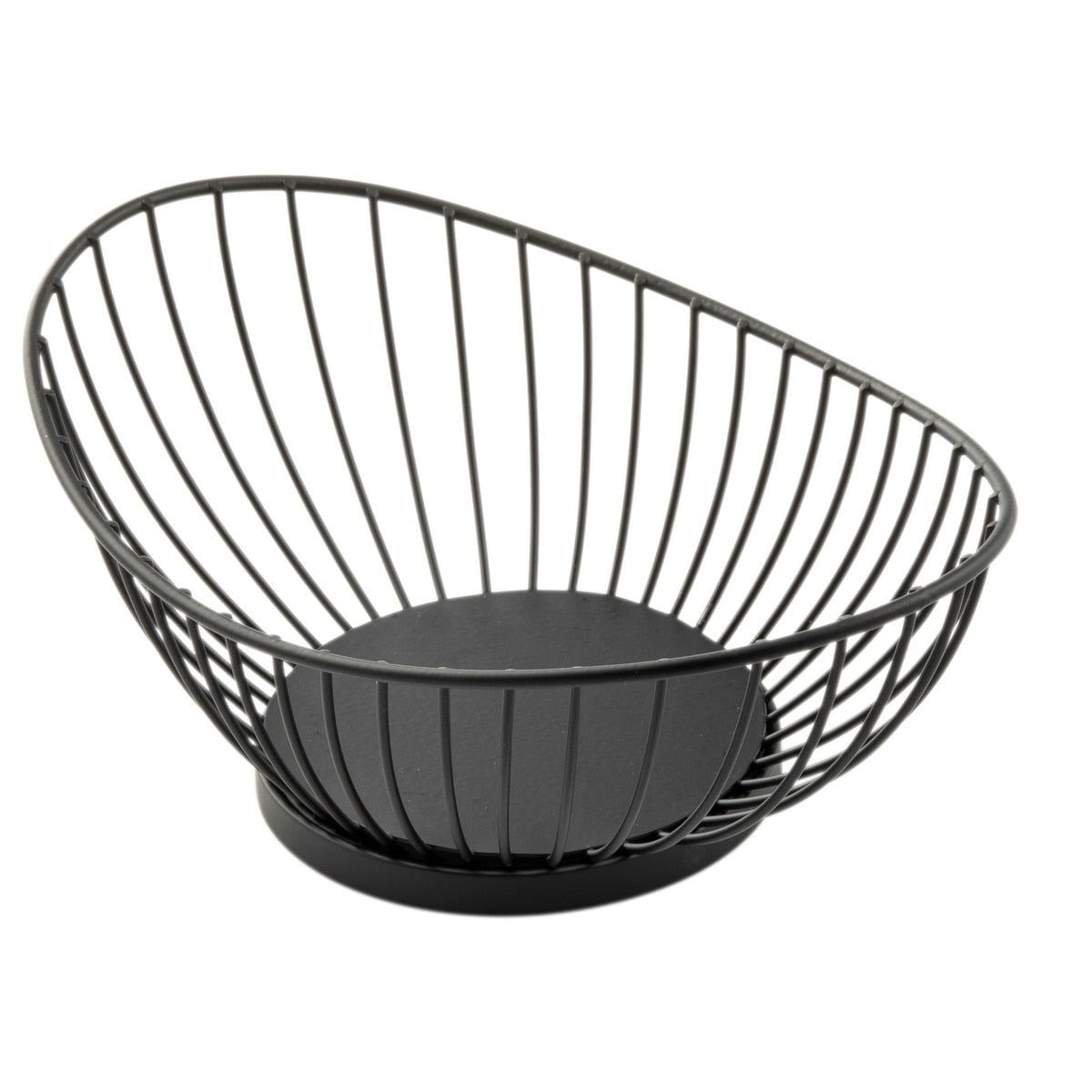 Parisian Collection 9" x 6" Oval Wire Basket - Steel, Black