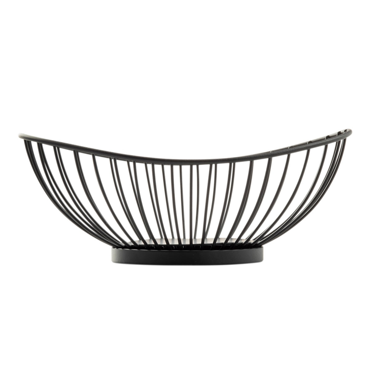Parisian Collection 9" x 6" Oval Wire Basket - Steel, Black