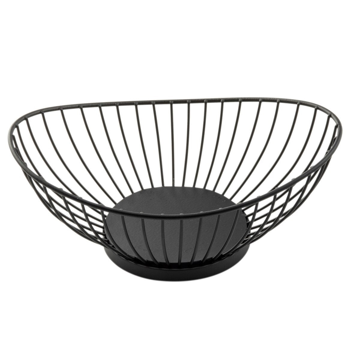 Parisian Collection 9" x 6" Oval Wire Basket - Steel, Black