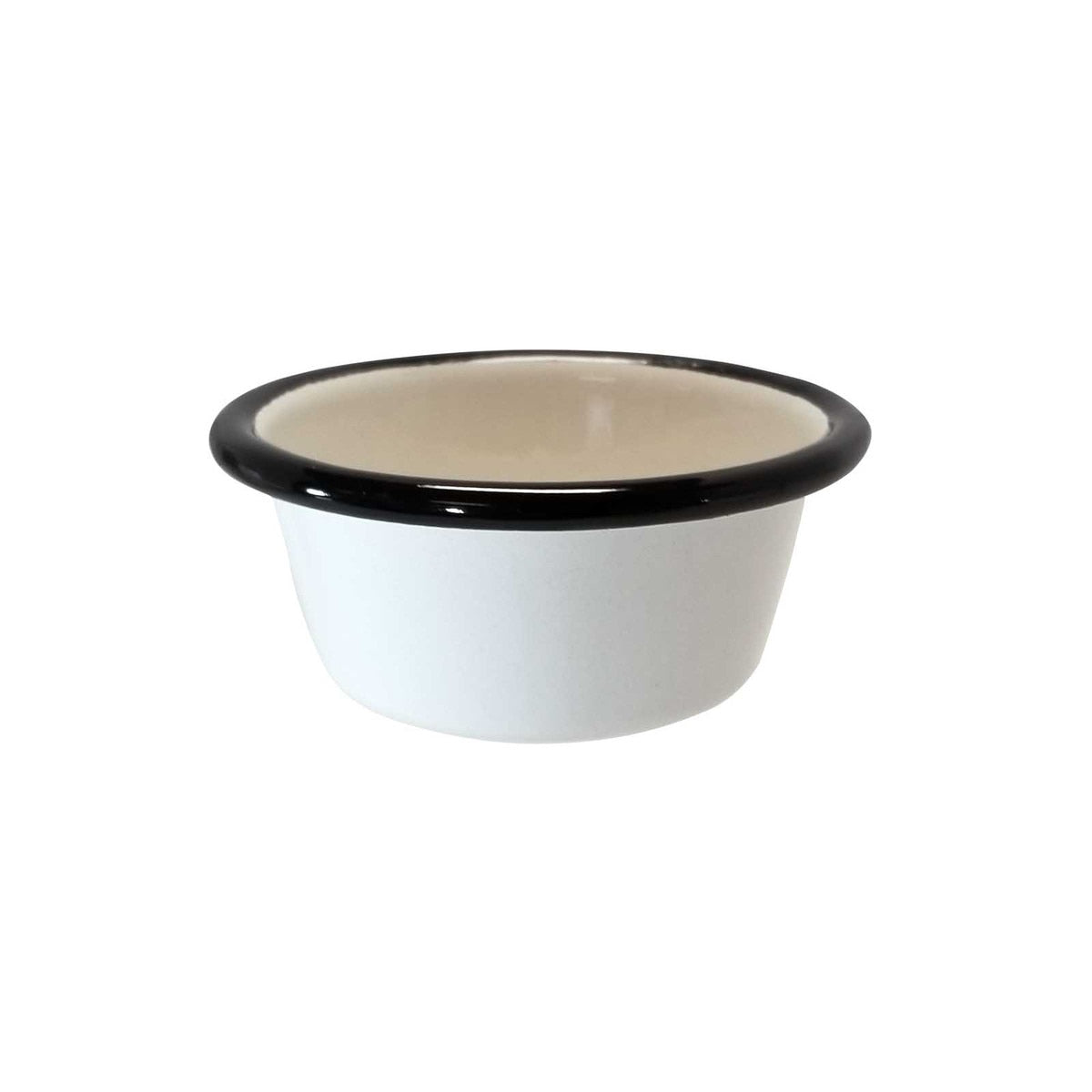Enamelware Collection™ 3 oz. Round Ramekin, White/Black