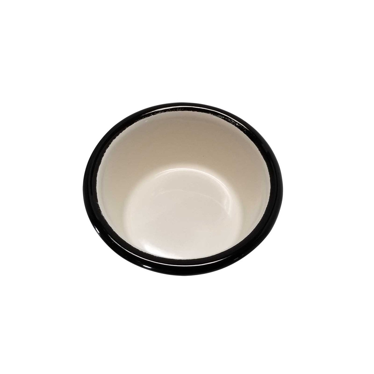 Enamelware Collection™ 3 oz. Round Ramekin, White/Black