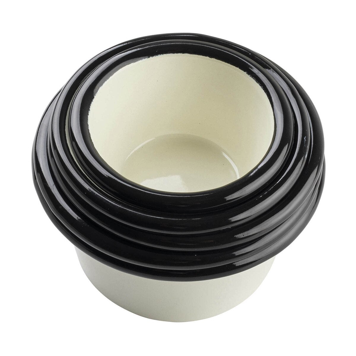 Enamelware Collection™ 3 oz. Round Ramekin, White/Black