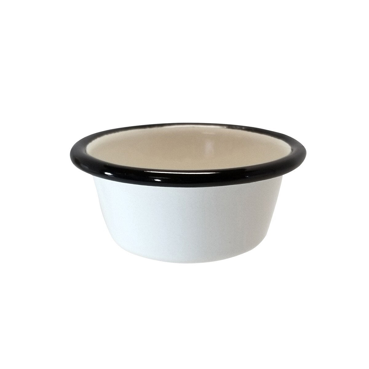 Enamelware Collection™ 4 oz. Round Ramekin, White/Black
