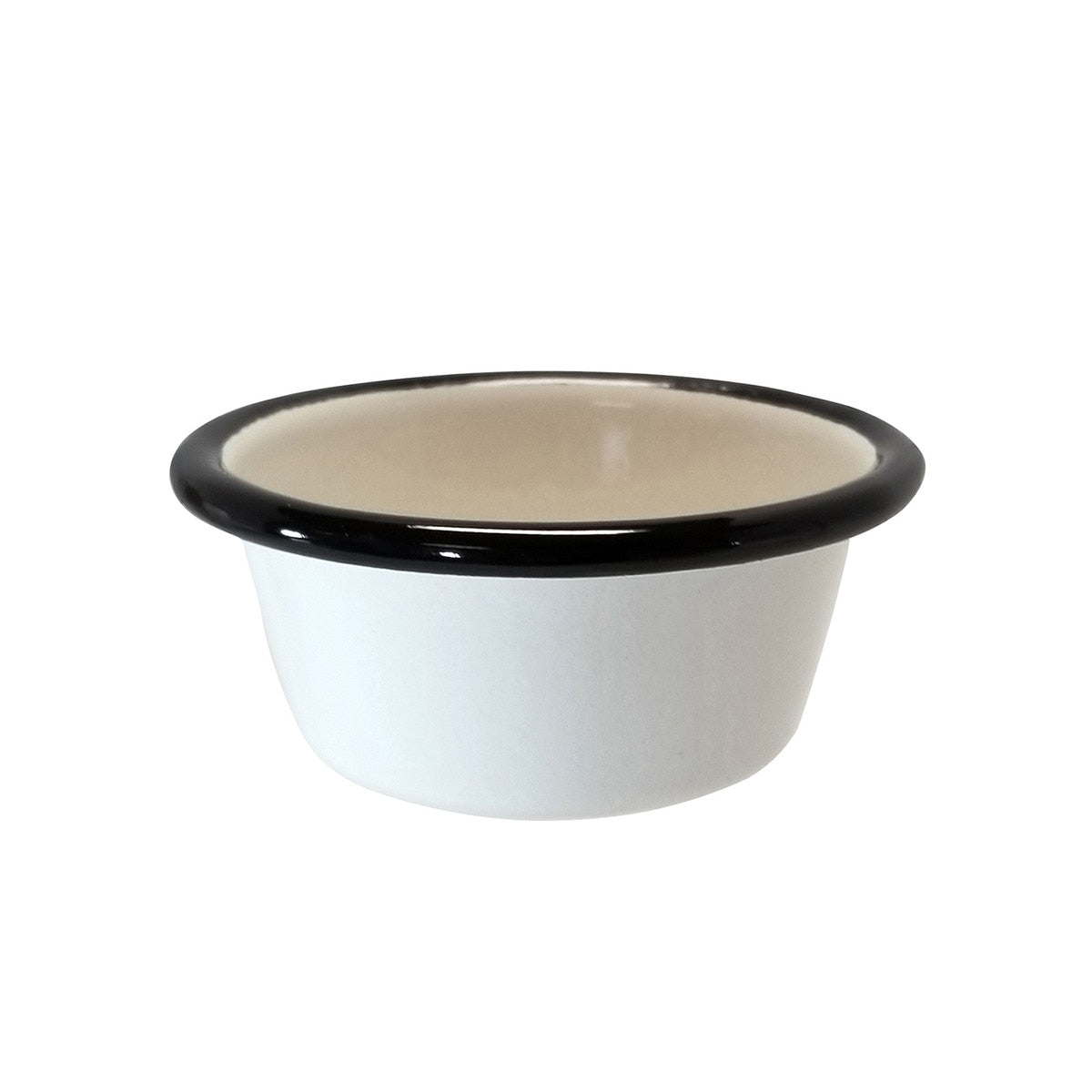 Enamelware Collection™ 5 oz. Round Ramekin, White/Black