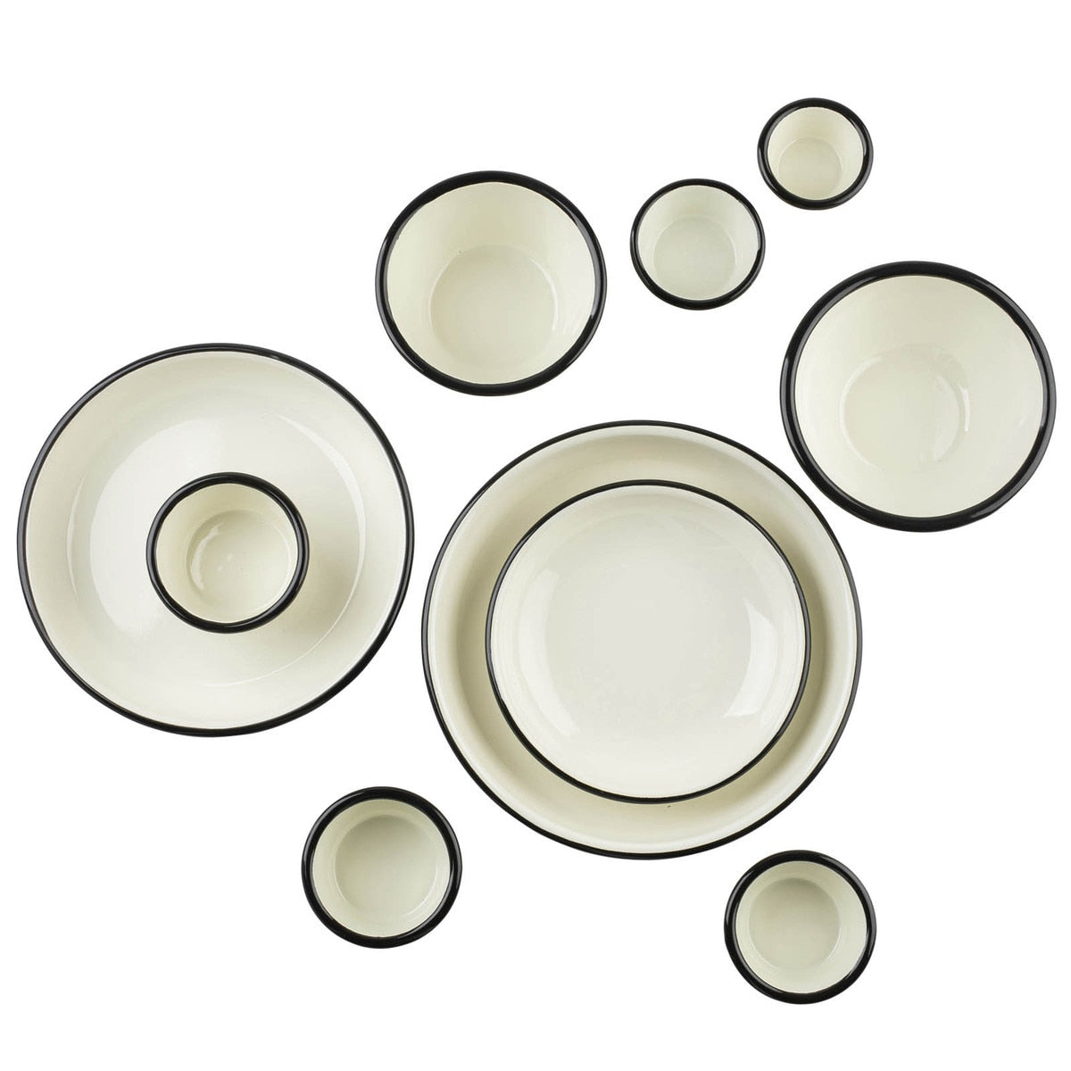 Enamelware Collection™ 5 oz. Round Ramekin, White/Black