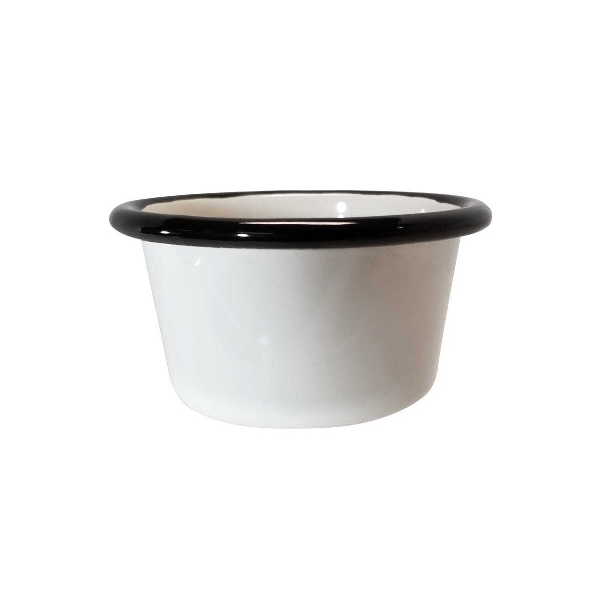 Enamelware Collection™ 6 oz. Round Ramekin, White/Black