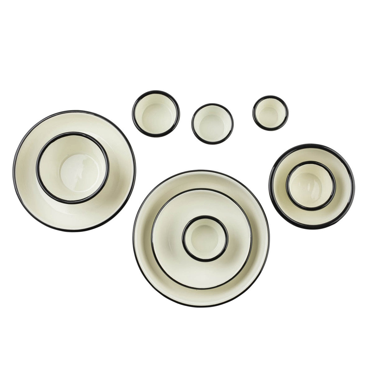 Enamelware Collection™ 6 oz. Round Ramekin, White/Black