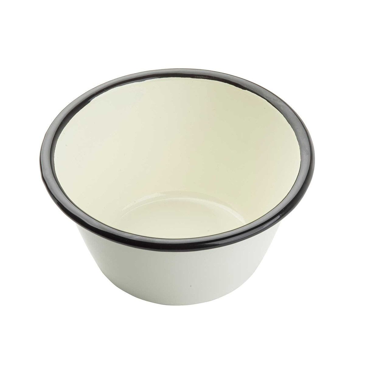 Enamelware Collection™ 14 oz. Round Bowl, White/Black