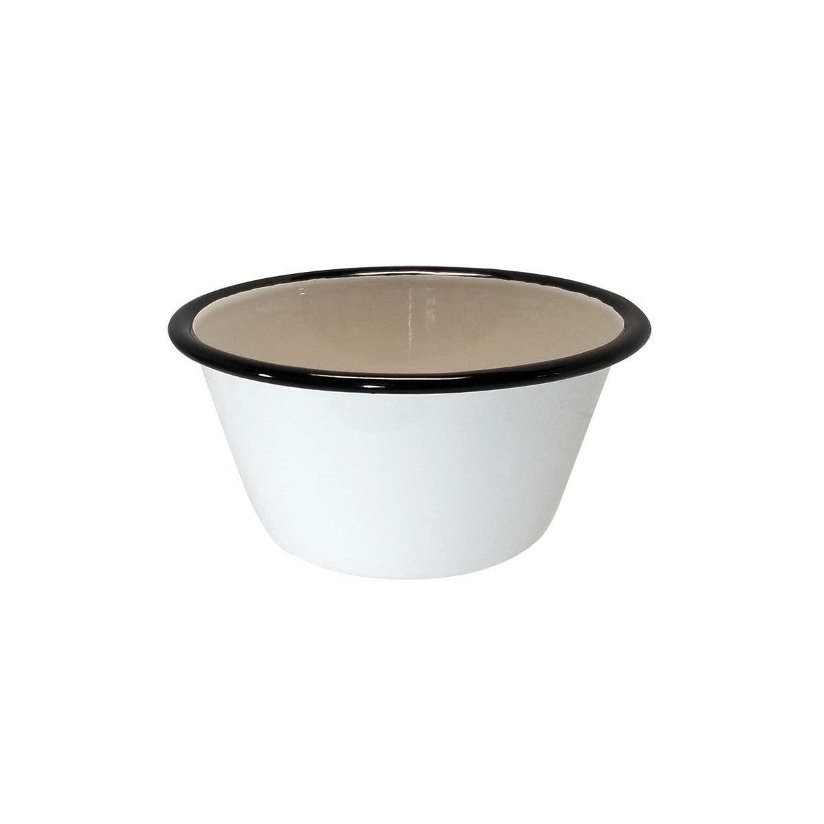 Enamelware Collection™ 14 oz. Round Bowl, White/Black