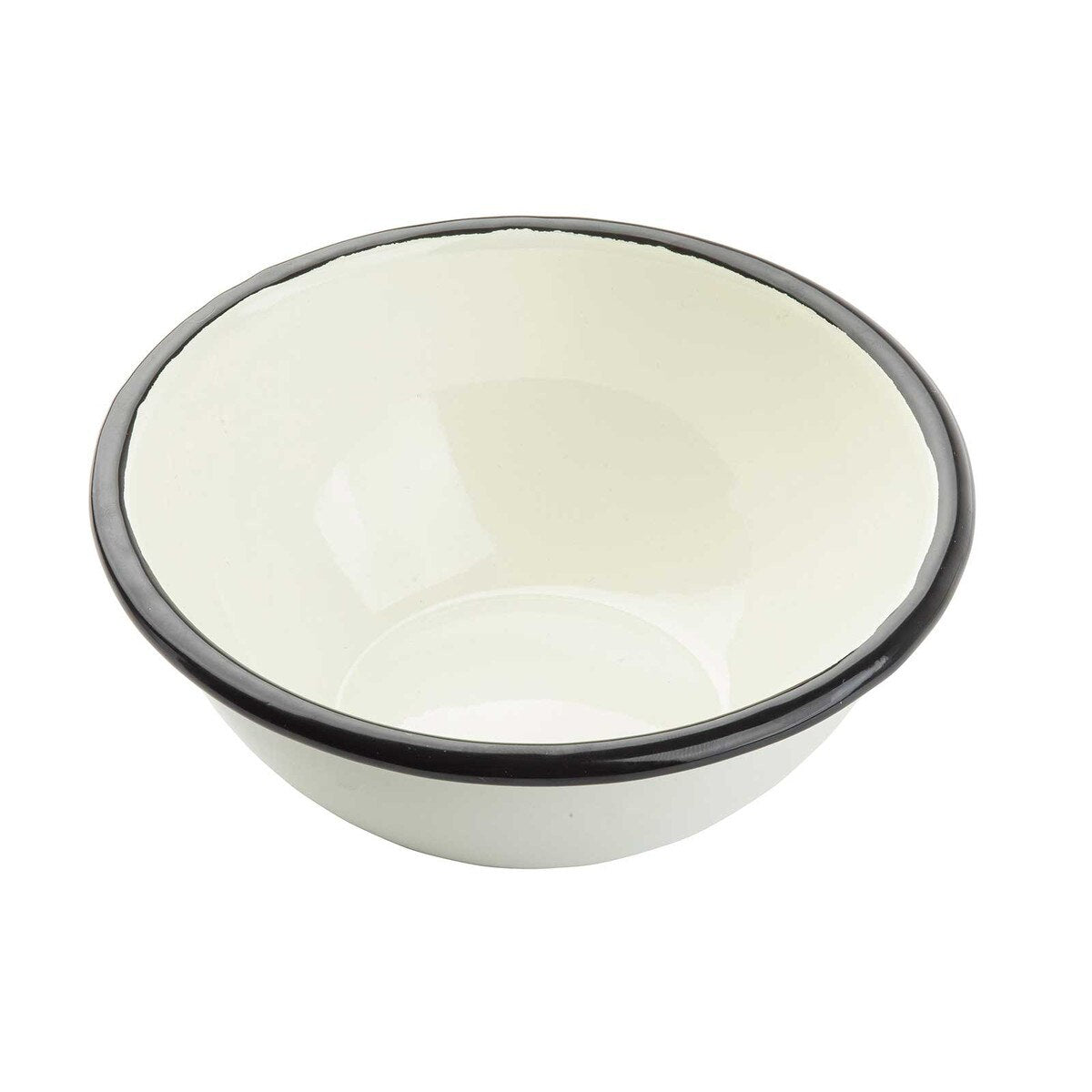 Enamelware Collection™ 24 oz. Round Bowl, White/Black