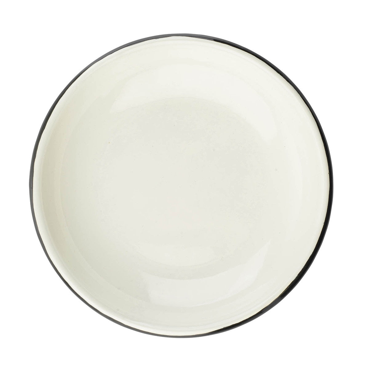 Enamelware Collection™ 7.375" Round Plate, White/Black