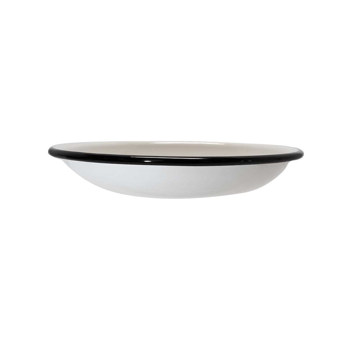 Enamelware Collection™ 7.375" Round Plate, White/Black