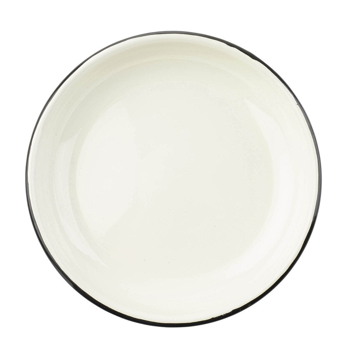 Enamelware Collection™ 10" Round Plate, White/Black
