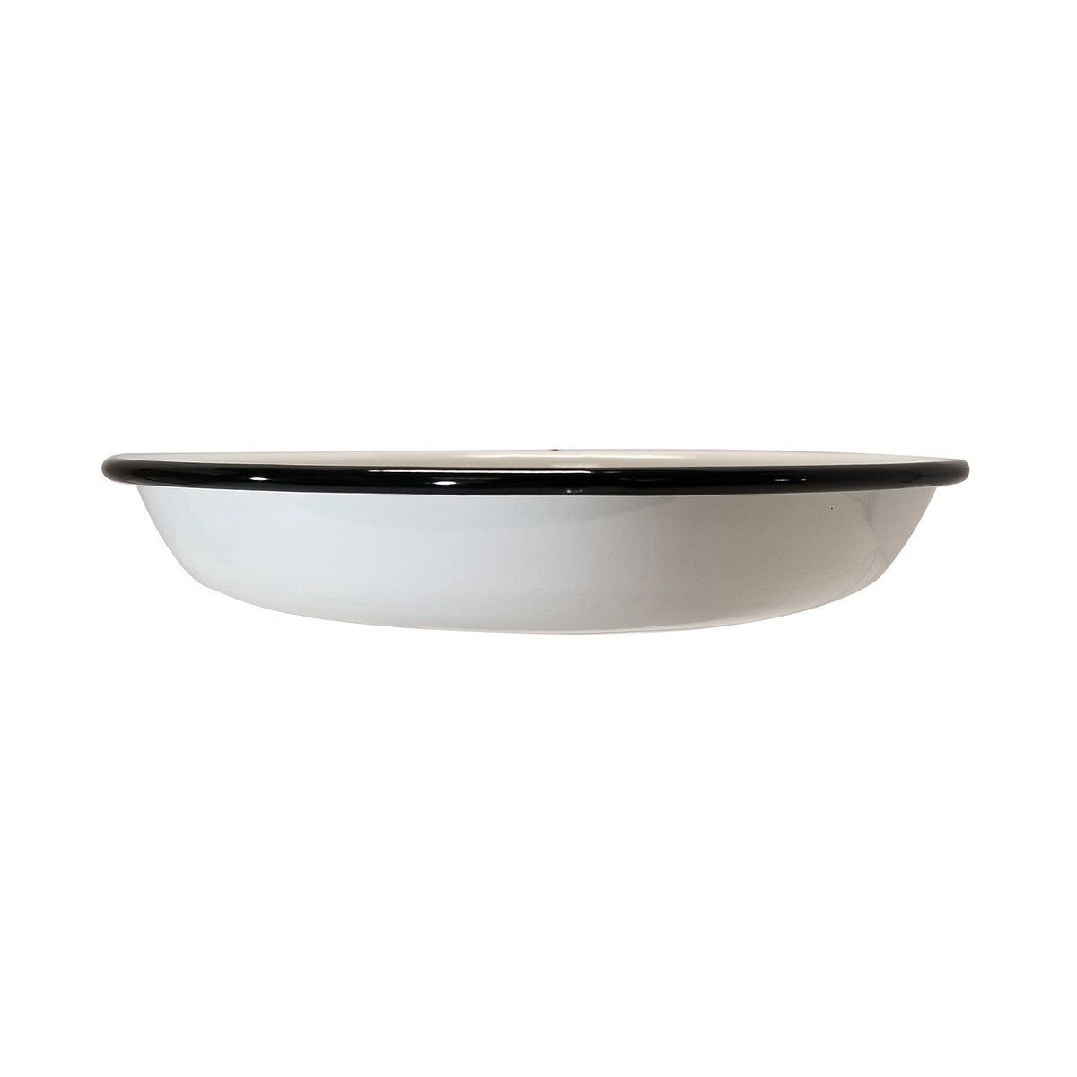 Enamelware Collection™ 10" Round Plate, White/Black