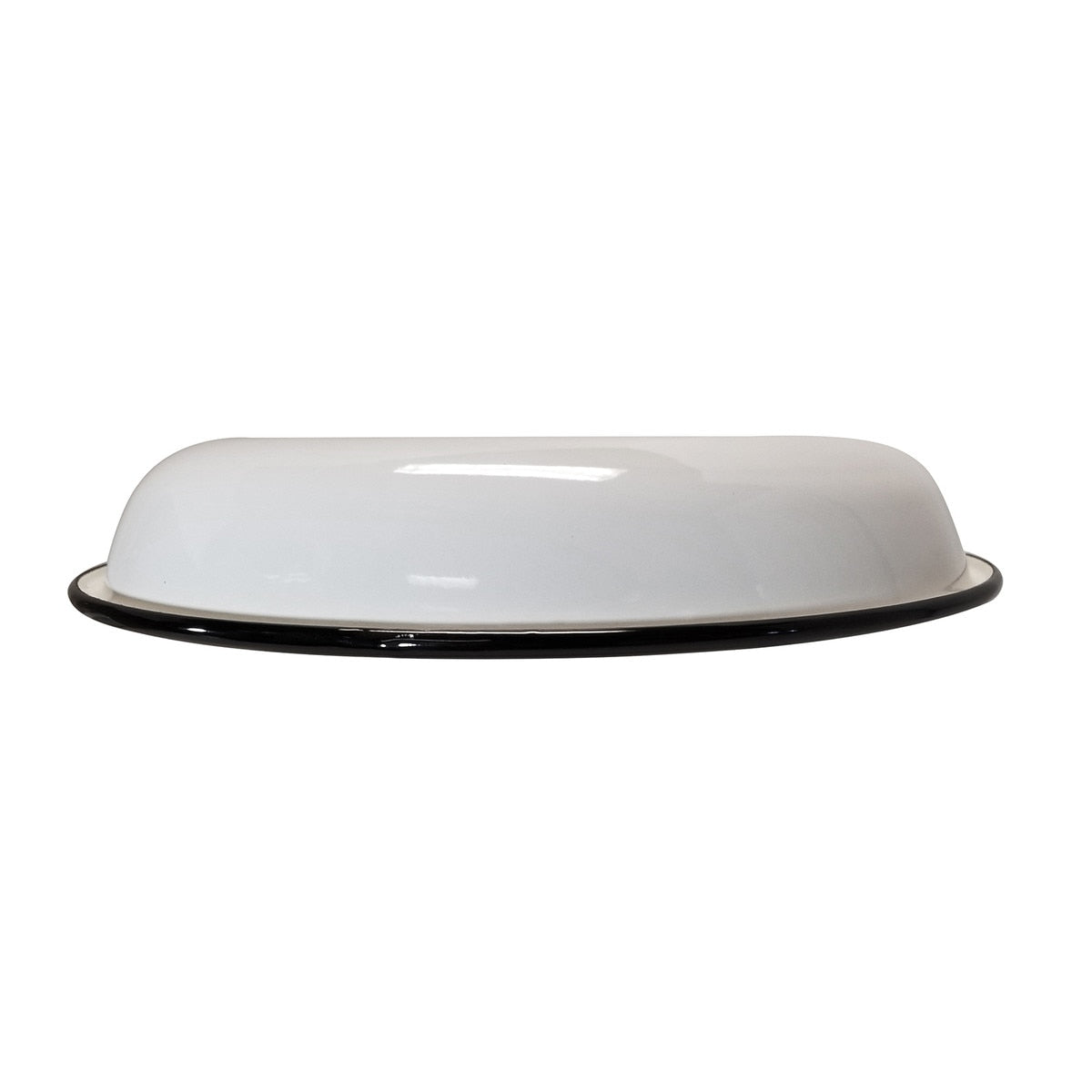Enamelware Collection™ 10" Round Plate, White/Black