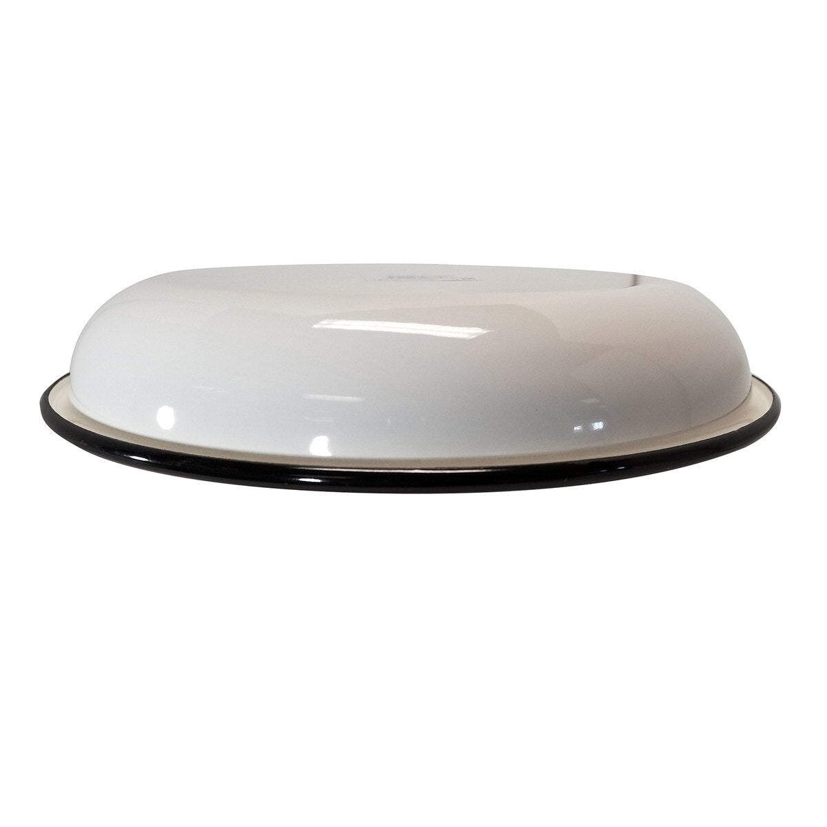 Enamelware Collection™ 9" Round Pasta Plate, White/Black