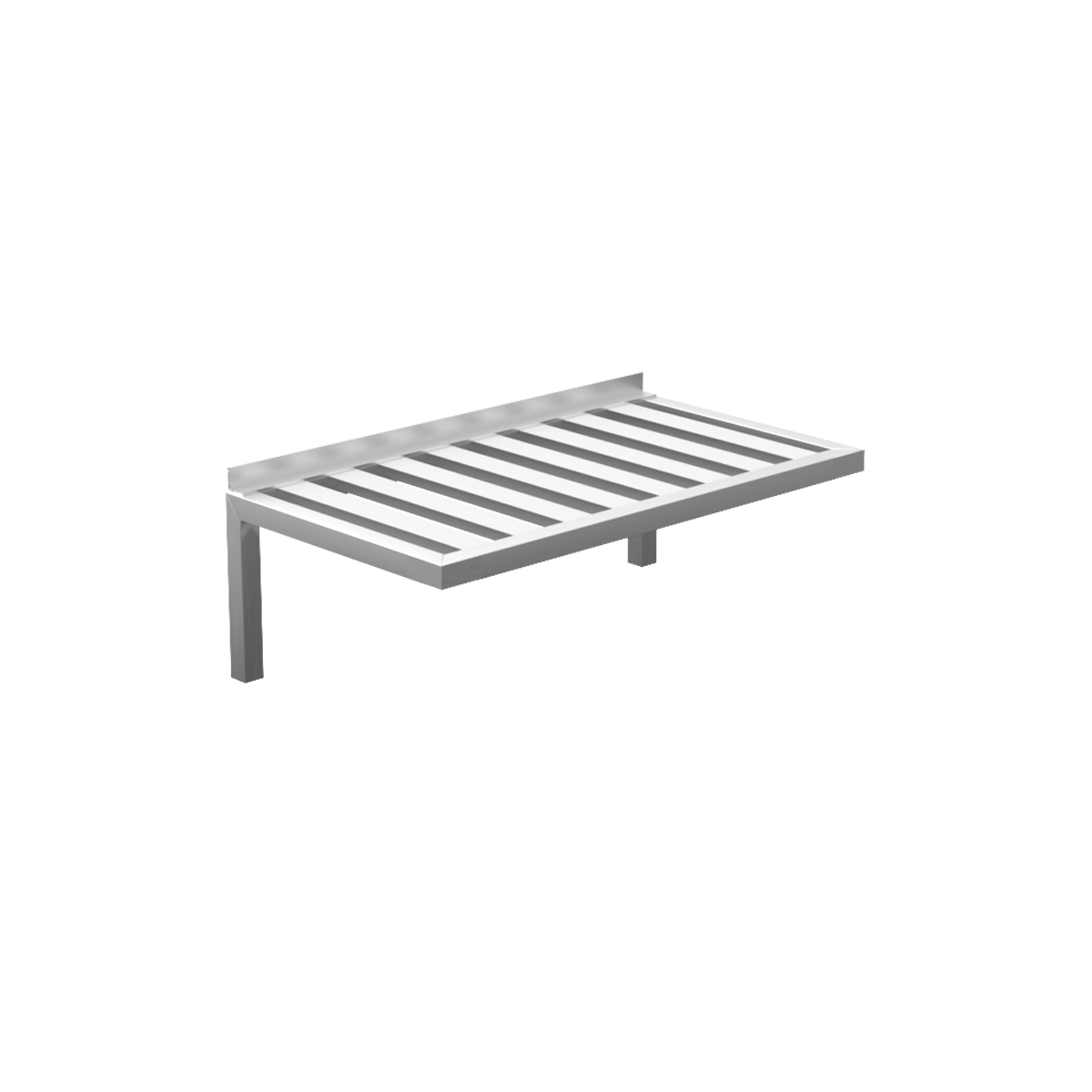 Heavy Duty Welded T-Bar (Slatted) Aluminum Wall-Mounted Shelf - 36"L x 20"W x 13.5"H
