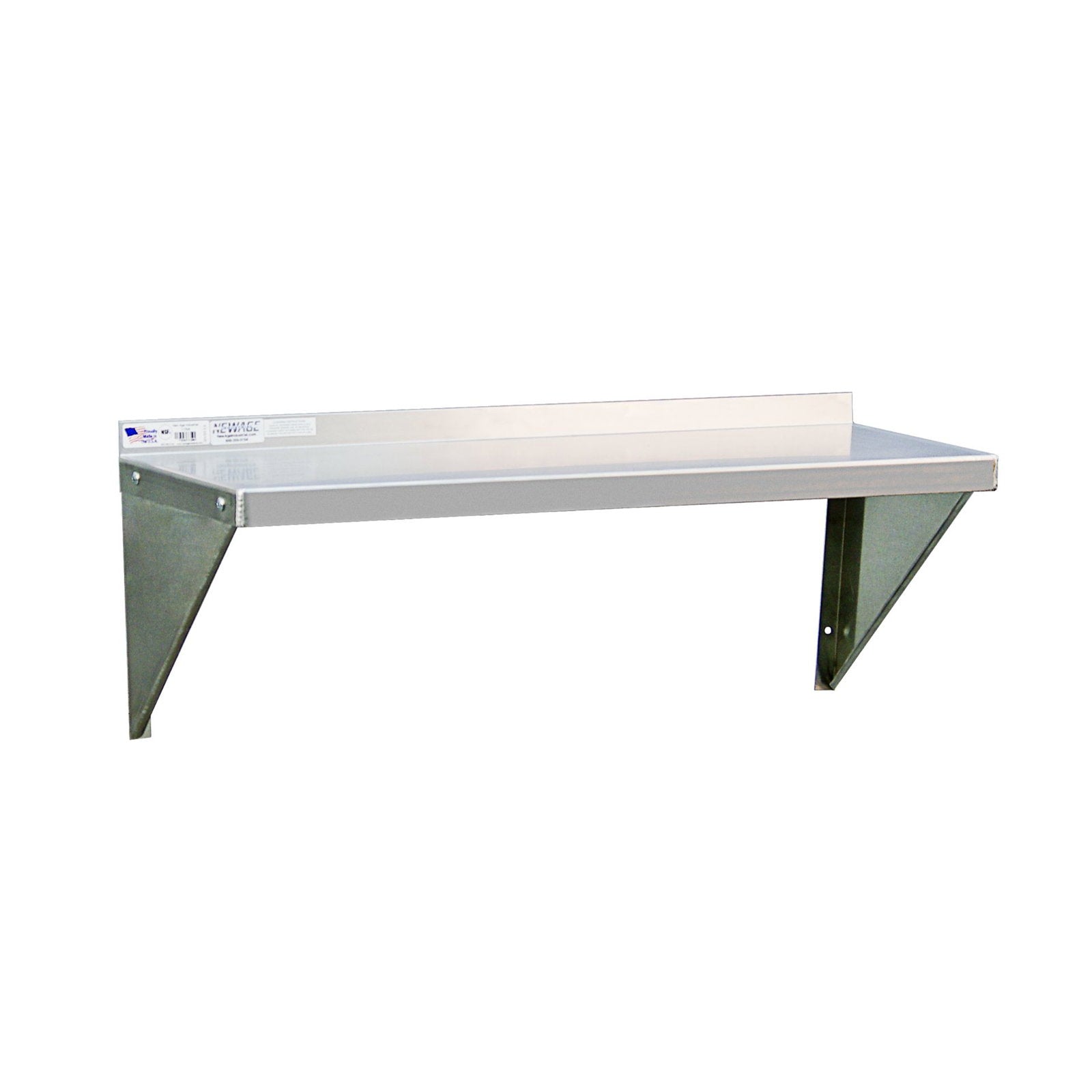 New Age Wall-Mounted Solid Aluminum Shelf, 36" x 12"
