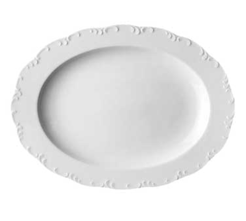 Monbijou 12-3/4" x 9-1/2" White Oval Plate