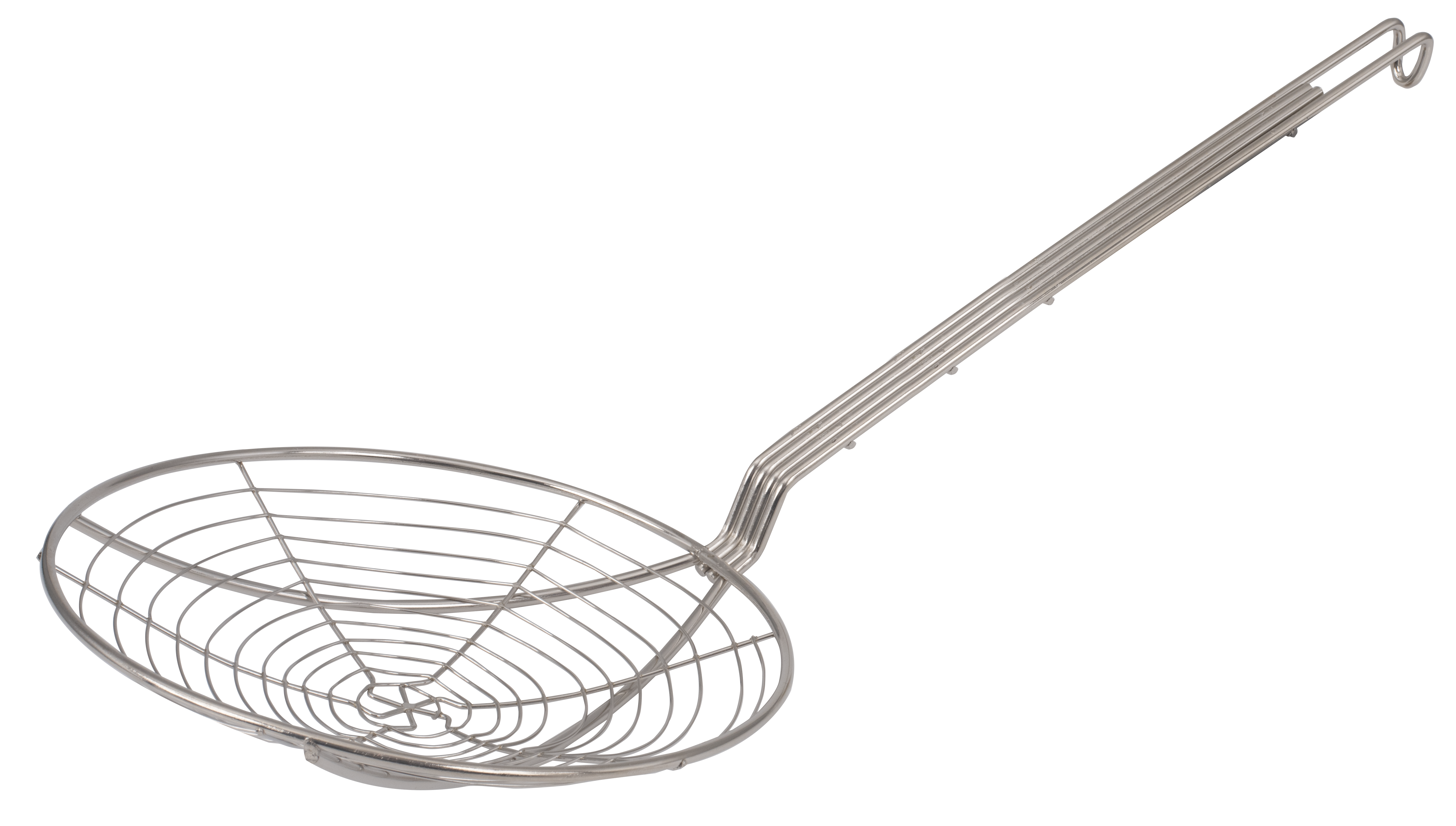 Skimmer, 9"D, Round, Spiral Plated Wire Mesh