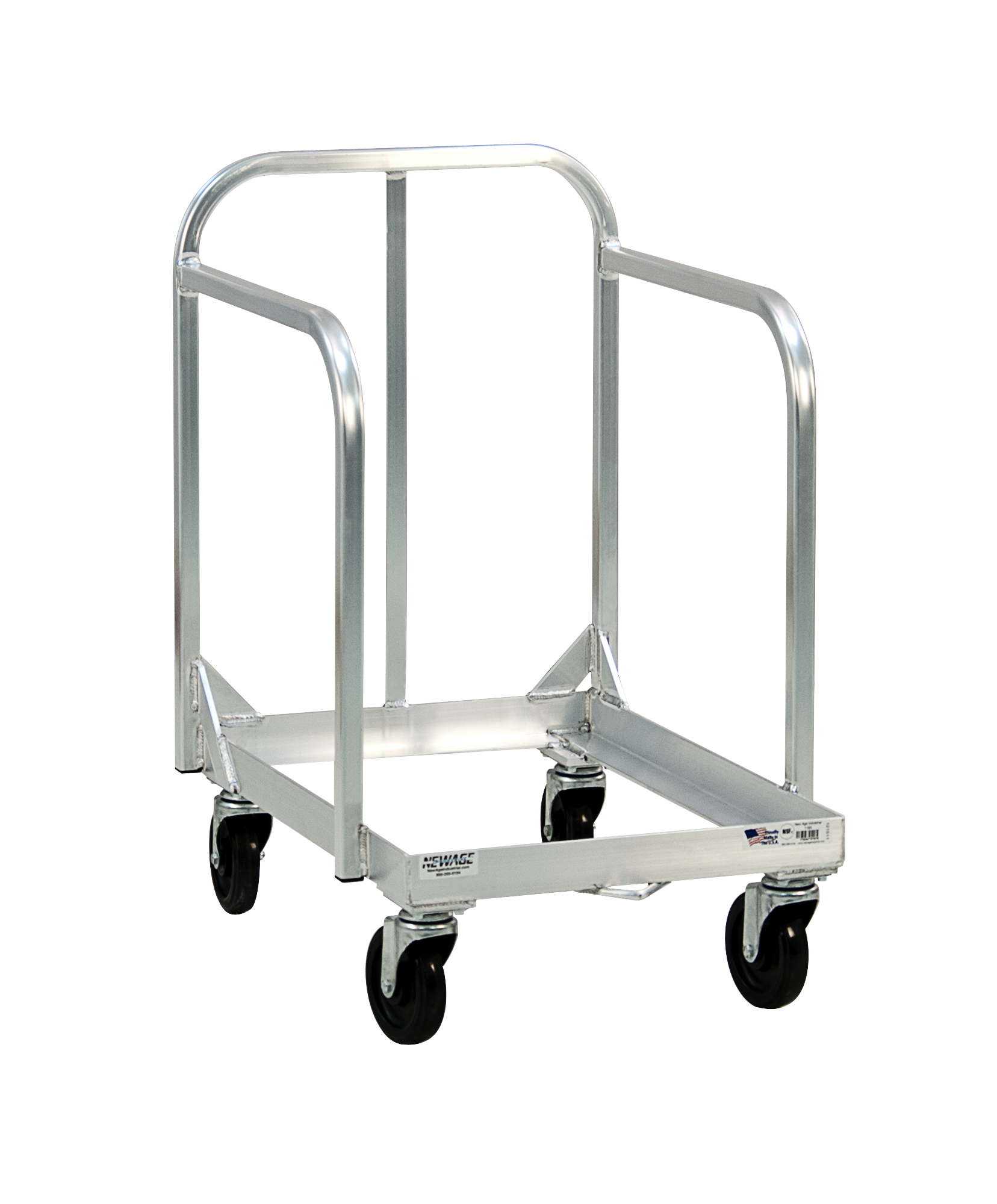 Mobile Heavy Duty Welded Aluminum Sheet (Bun) Pan Dolly With Sides & Handle - 21"W x 33.5"H x 28.5"L