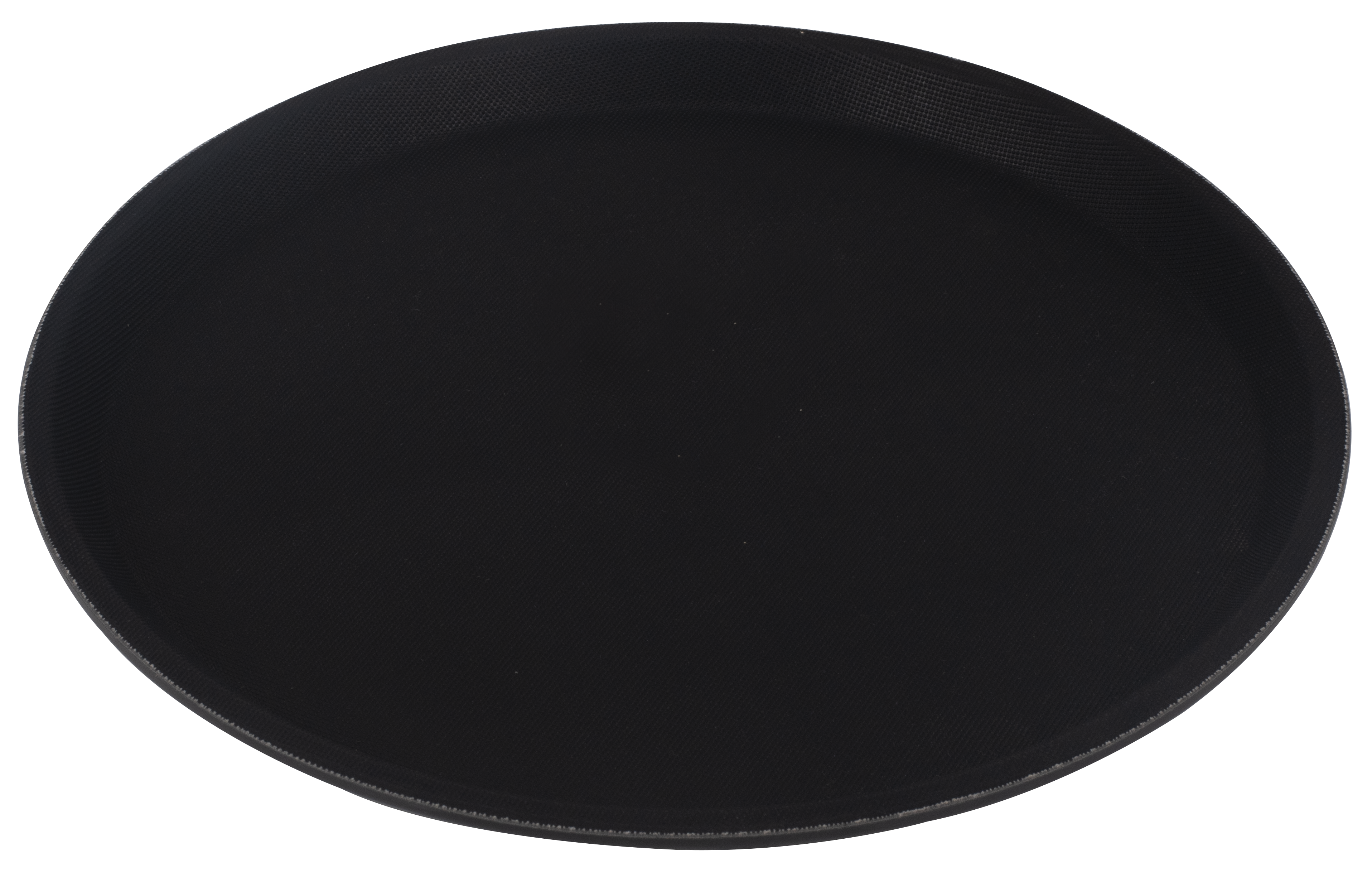 Serving Tray Rubber Lined, 11" Round, Black, Plastic
