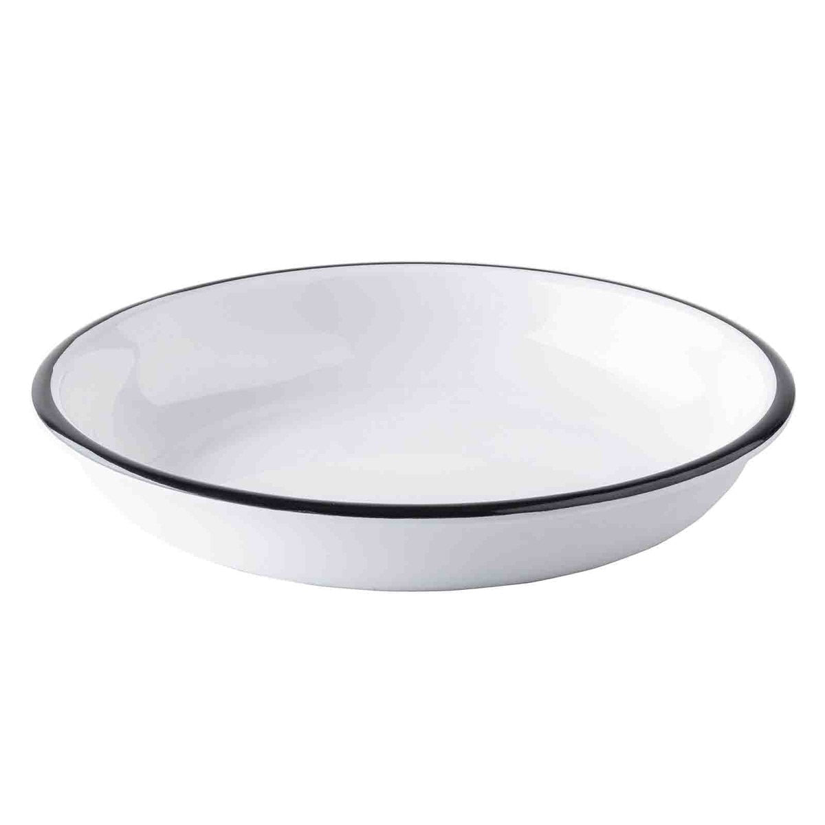 Canteen Collection 24 oz. Round Coupe Bowl - Melamine, White/Black