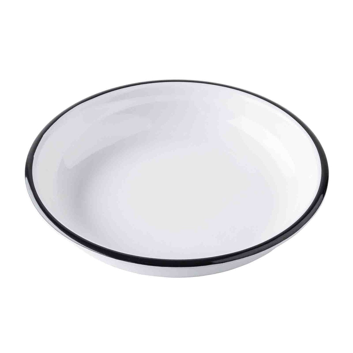 Canteen Collection 24 oz. Round Coupe Bowl - Melamine, White/Black