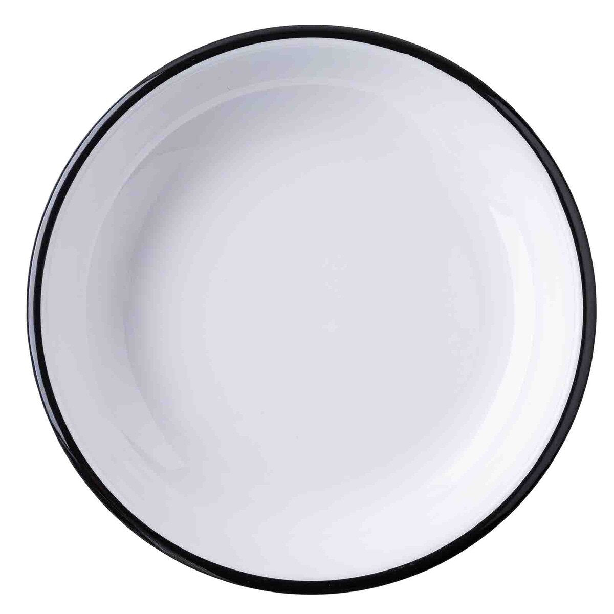 Canteen Collection 24 oz. Round Coupe Bowl - Melamine, White/Black