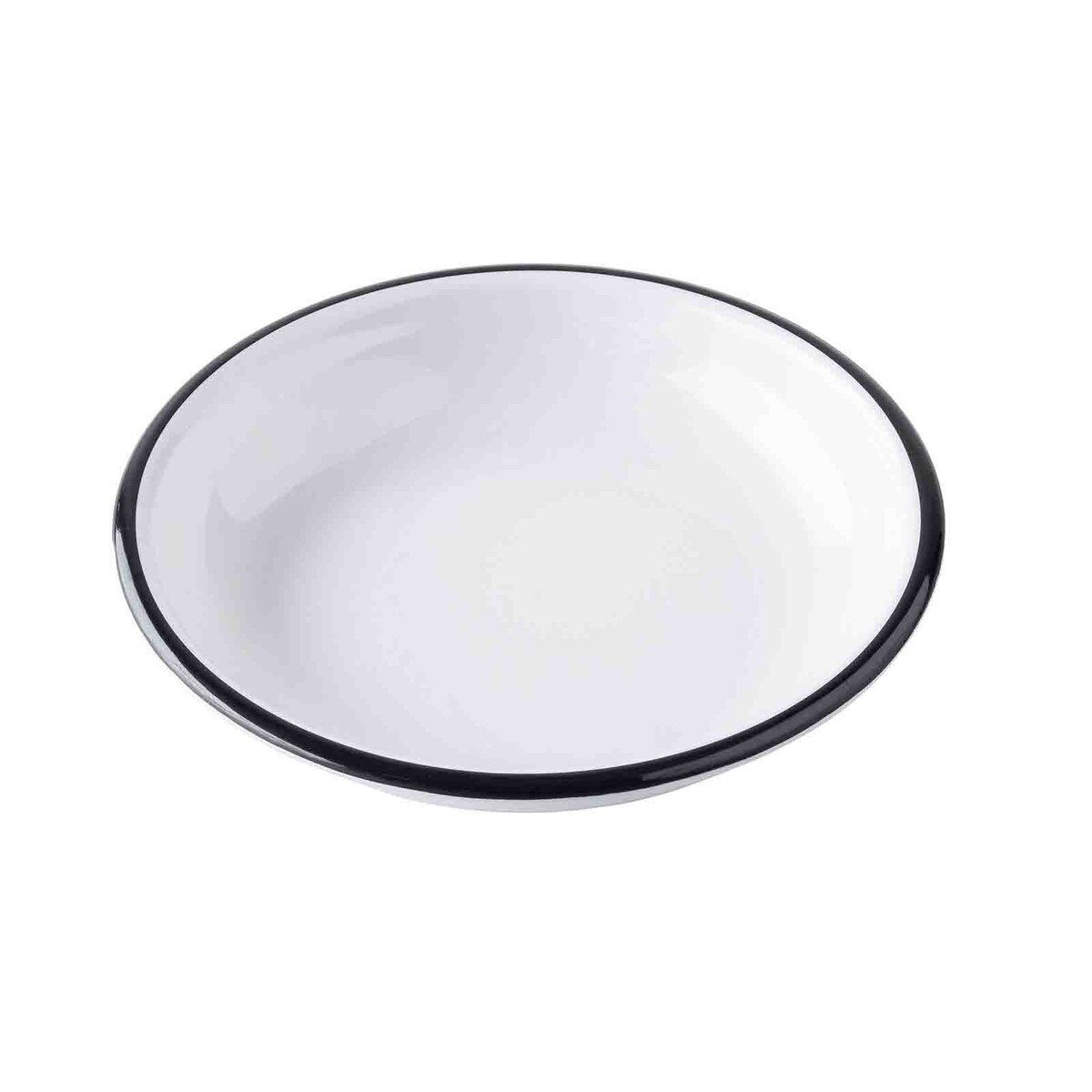 Canteen Collection 12 oz. Round Coupe Bowl - Melamine, White/Black