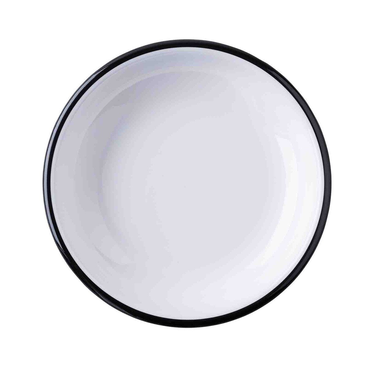 Canteen Collection 12 oz. Round Coupe Bowl - Melamine, White/Black