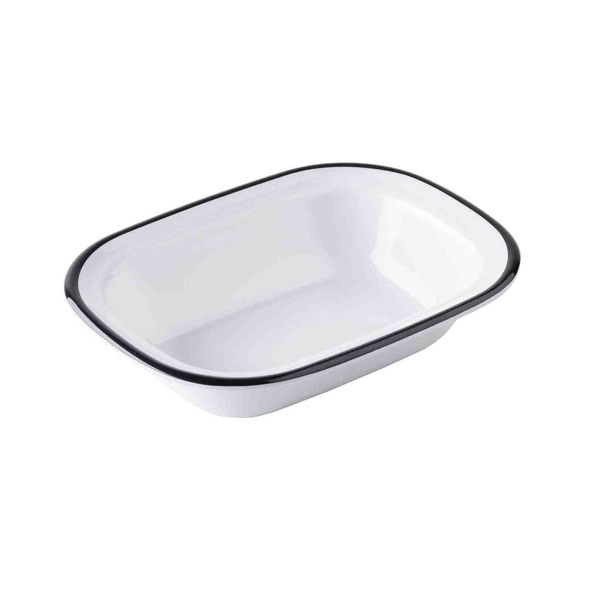 Canteen Collection 18 oz. Rectangular Serving Pan - Melamine, White/Black