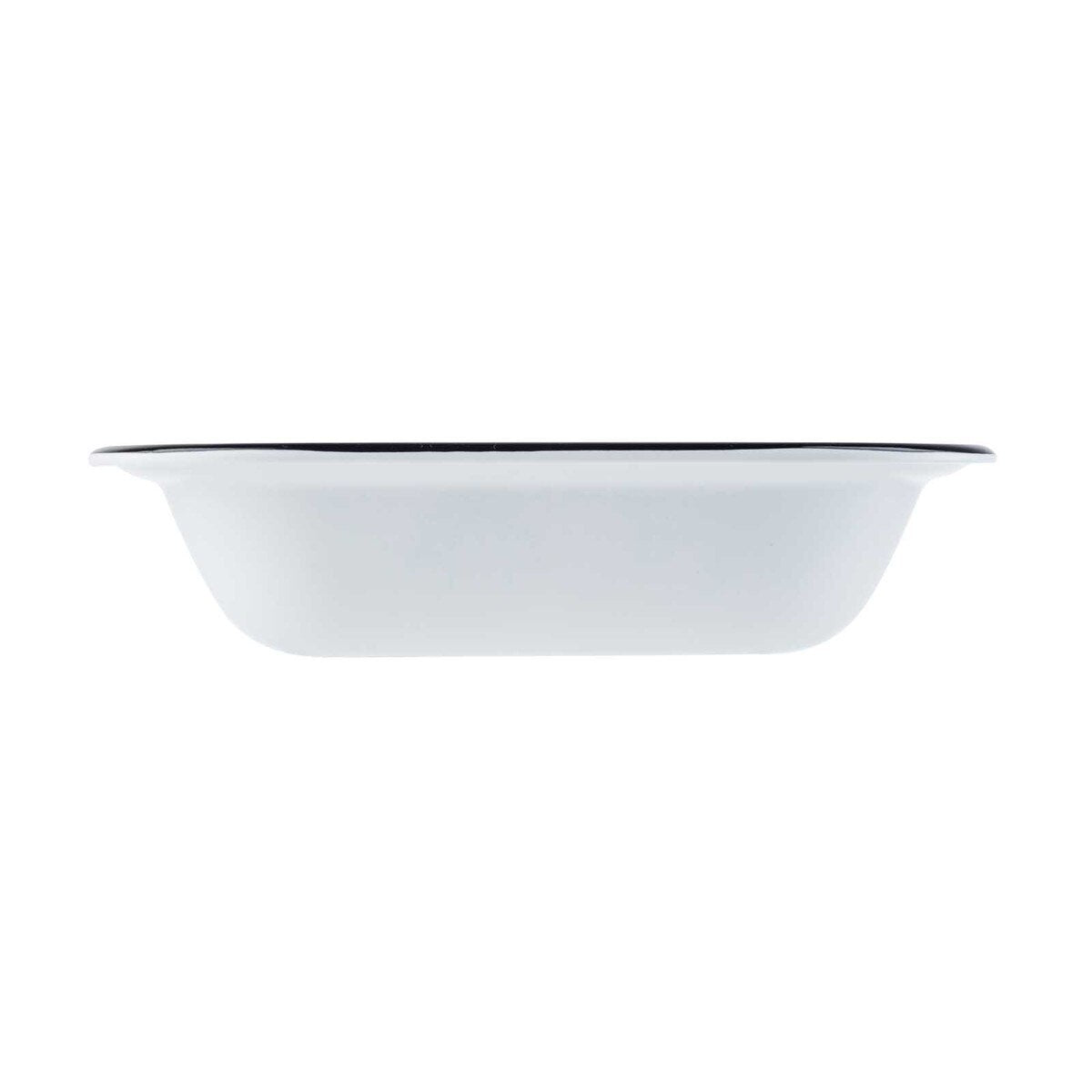 Canteen Collection 18 oz. Rectangular Serving Pan - Melamine, White/Black