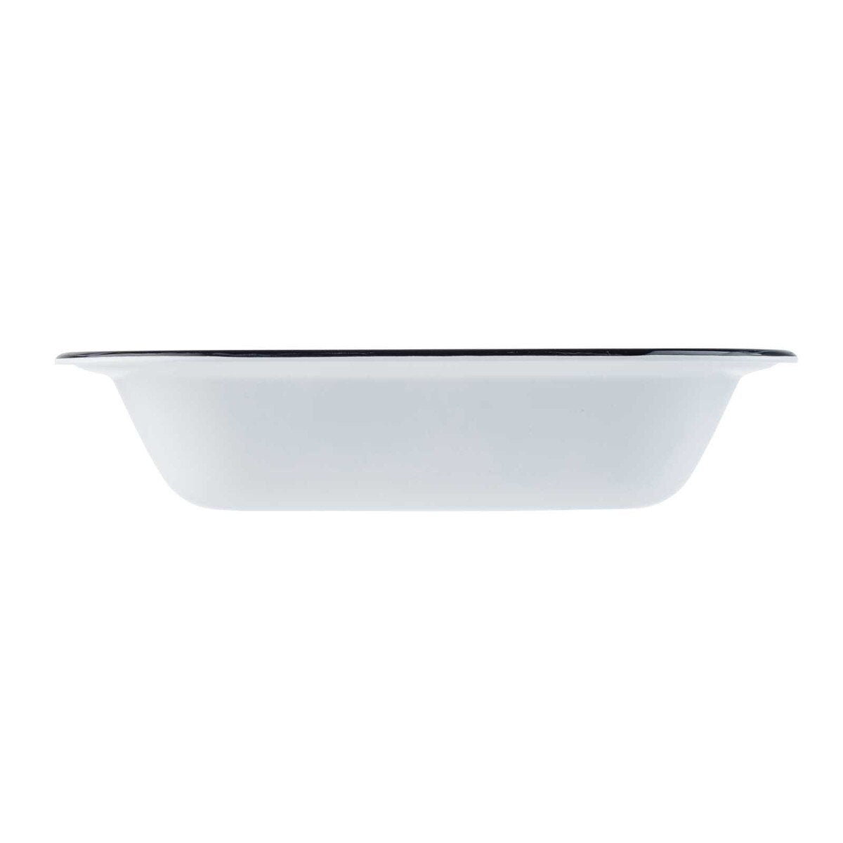 Canteen Collection 30 oz. Rectangular Serving Pan - Melamine, White/Black