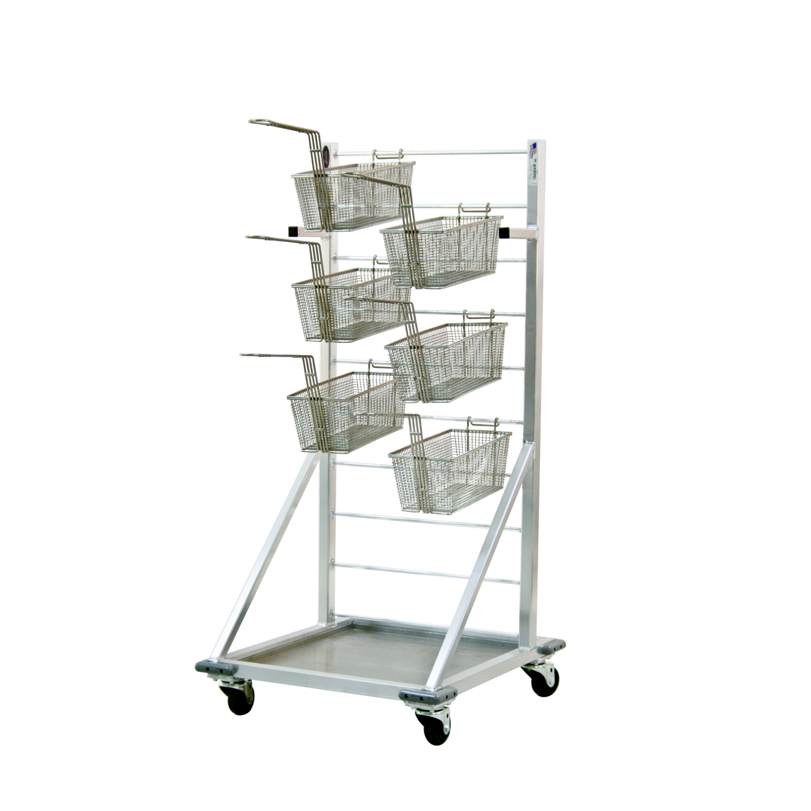 27-Basket Fry Rack Cart - Corner Bumper Design