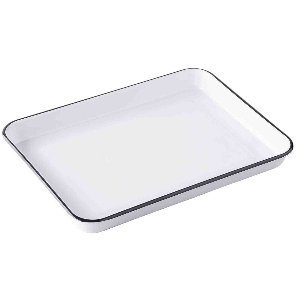Canteen Collection 16" x 11.5" Rectangular Serving Tray - Melamine, White/Black
