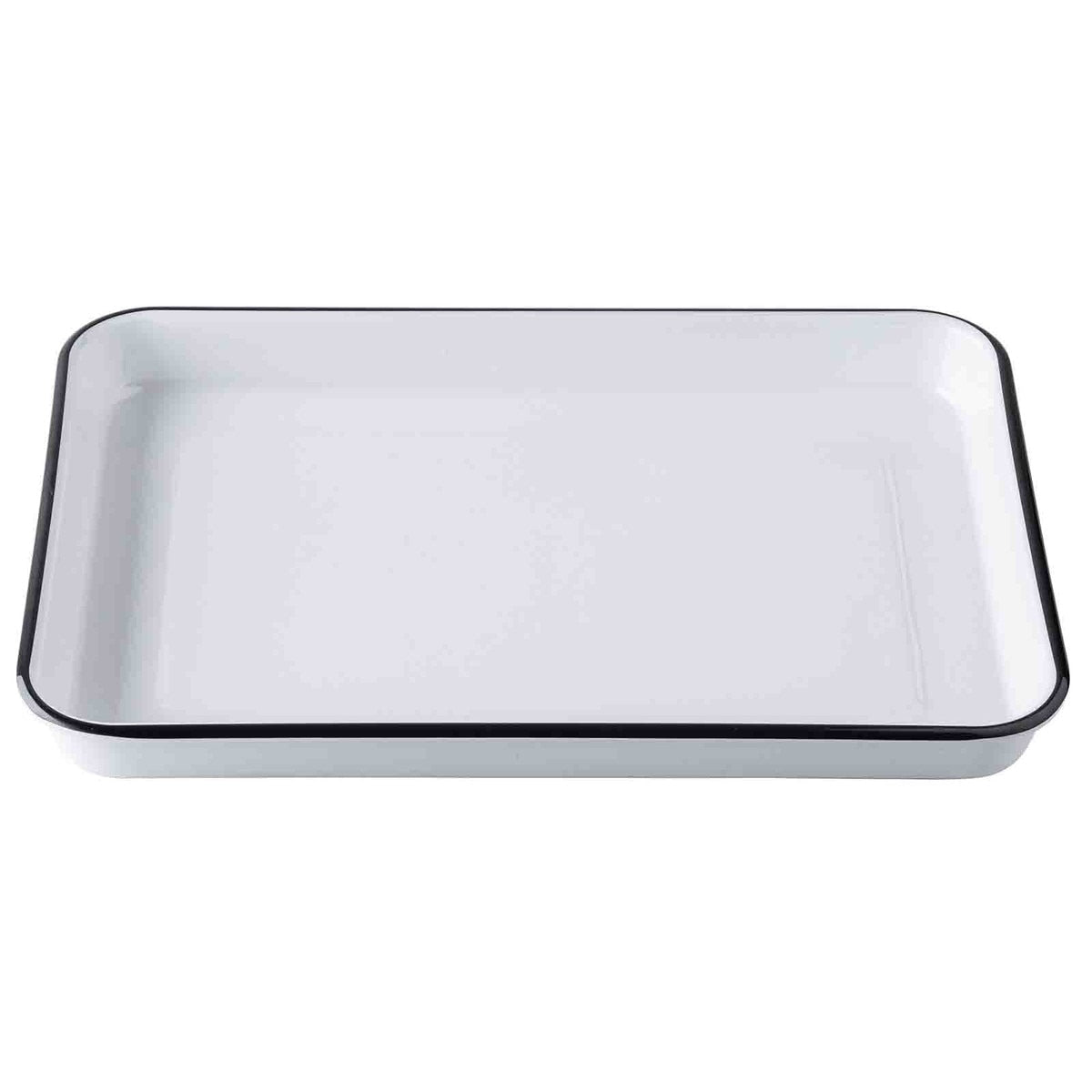 Canteen Collection 16" x 11.5" Rectangular Serving Tray - Melamine, White/Black