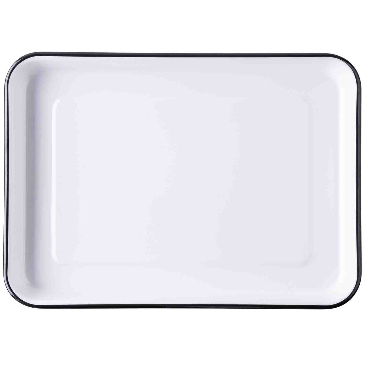 Canteen Collection 16" x 11.5" Rectangular Serving Tray - Melamine, White/Black