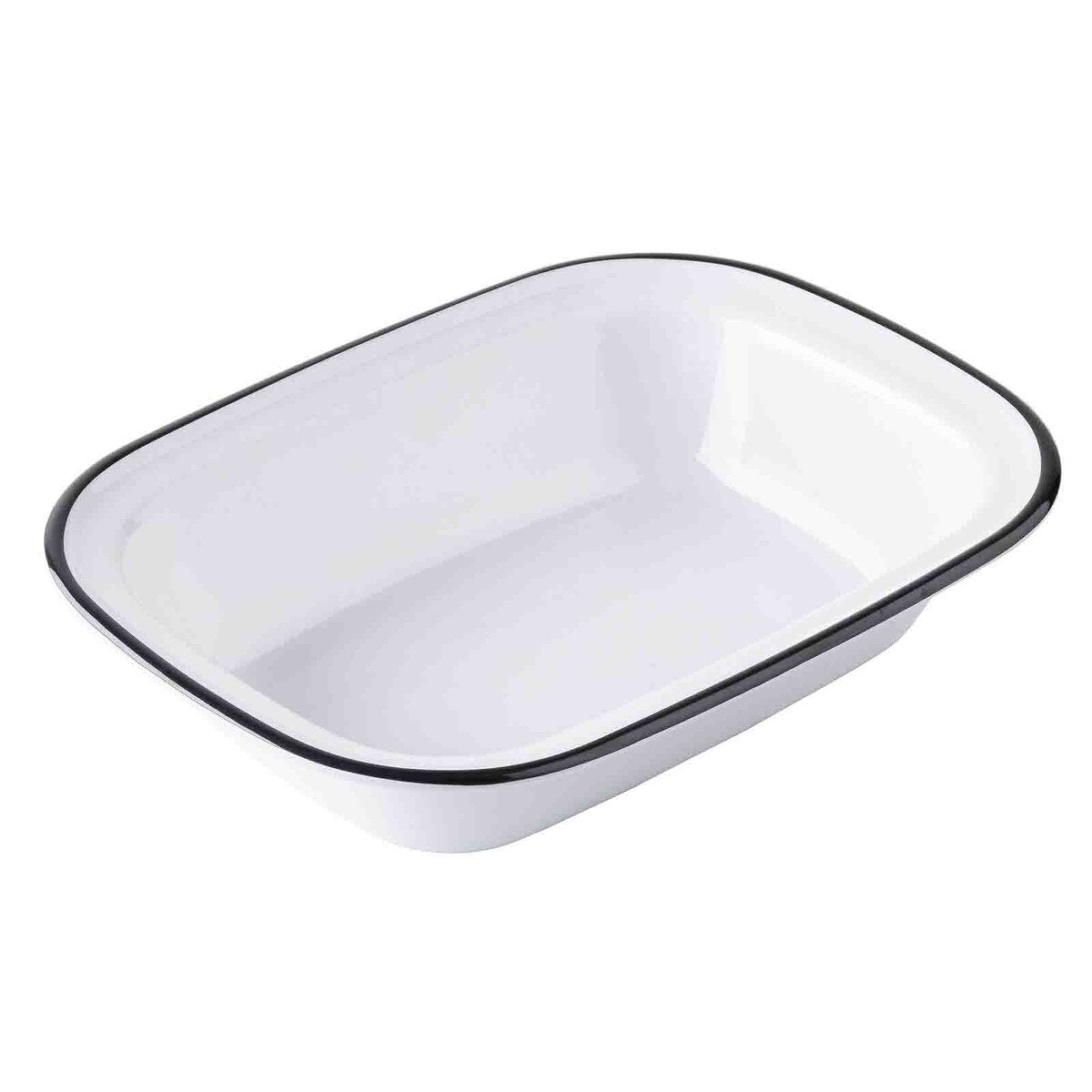 Canteen Collection 11" x 8.125" Rectangular Serving Pan - Melamine, White/Black