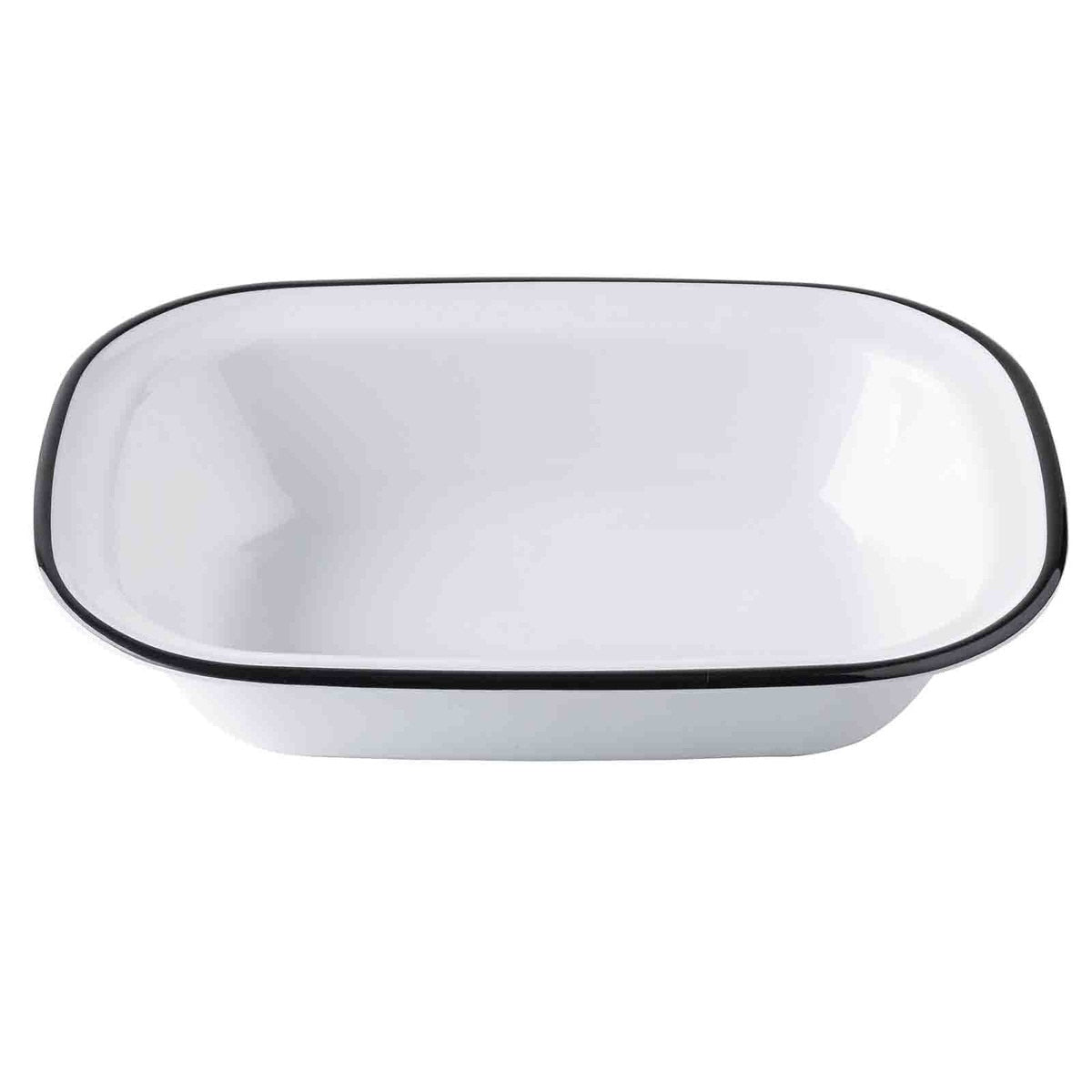 Canteen Collection 11" x 8.125" Rectangular Serving Pan - Melamine, White/Black